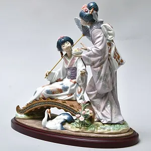 Большая Коллекционная Фарфоровая статуэтка «ВЕСНА В ЯПОНИИ», Lladro Испания -1984 год.