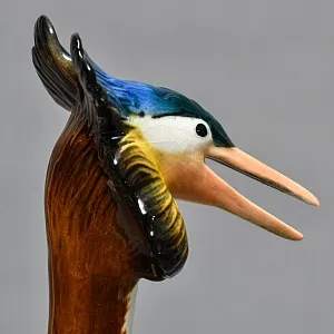 Редкость!  Птица - Большая Фарфоровая статуэтка «Чомга - Поганка» Карл Энс / Karl Ens, Германия -50 гг.