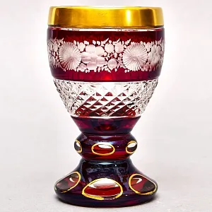 Винтажная Вазочка - Кубок - Рубиновый Хрусталь, Egermann, Богемия, Чехия 50гг.