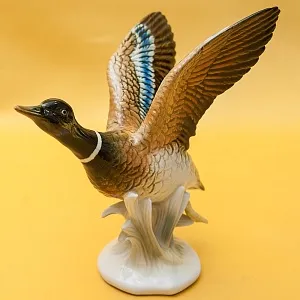 Птица - Фарфоровая статуэтка «Утка - Селезень» Н -18 см., Карл Энс / Karl Ens,  Германия, 50-е годы ХХ века.