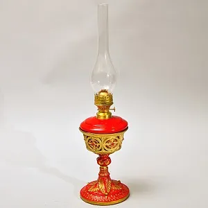 Антикварная Керосиновая Лампа «Золотое кружево» Металл / Стекло, начало ХХ века.