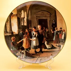 Коллекционная Тарелка «В монастырской школе» Фарфор, Хучеройтер - Hutschenreuther, Германия.