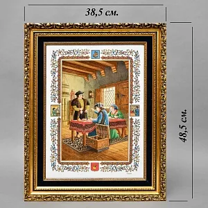 Редкость! Фарфоровая Картина - Пласт «МЕНЯЛА-МОНЕТЧИК», DÉCORS DE PARIS Франция.