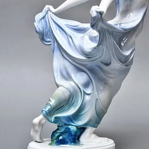 Антикварная Фарфоровая статуэтка Арт Деко «Невеста ветра», Rosenthal Германия, 1912 - 1914 годы. 