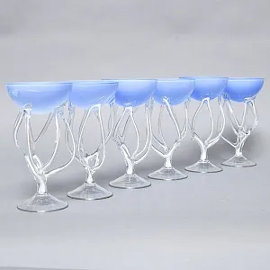 Авторские Стеклянные Фужеры для шампанского - Креманки, Италия вторая половина ХХ века.