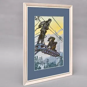 Агитационное Настенное Панно - Картина - Иллюстрация «Электрики - Монтажники», СССР - 60-е гг.