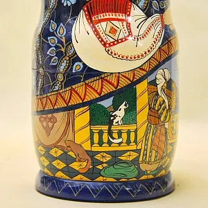 Русский Сувенир Матрёшка - Авторская роспись - «Сказка о Золотом Петушке», Дерево - Россия -1995 год. 