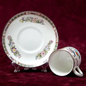 Винтажная Коллекционная Фарфоровая Кофейная пара «Павлин в саду», WEDGWOOD, Англия -80е гг.