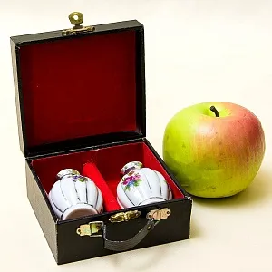 Набор для Специй Солонка + Перечница в футляре, Фарфор, Франция 50 -е годы ХХ века.