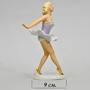 Коллекционная Фарфоровая статуэтка «Танцовщица в cиреневом», FASOLD & STAUCH Германия, 60-е годы ХХ века.