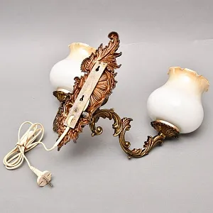 Пара Бронзовых Настенных Электрических Двух рожковых Светильников - Бра, СССР 70 -е гг. 