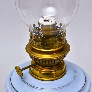 Антикварная Керосиновая Лампа «Kosmos - Brenner», Стекло / Роспись, Франция начало ХХ века.