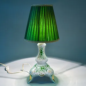 Настольная Электрическая Лампа - Светильник «APPONYI GREEN» Фарфор Lindner, Германия 80 -е годы ХХ века.
