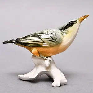 Коллекционная Фарфоровая статуэтка «Птица - Поползень», Карл Энс / Karl Ens, Германия, 50-е годы ХХ века.