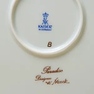 Коллекционная Авторская Тарелка - Блюдо «Журавли» Фарфор KAISER Германия D -28 см.