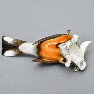 Коллекционная Фарфоровая статуэтка «Птица - Американский дрозд», Hutschenreuther Германия. 