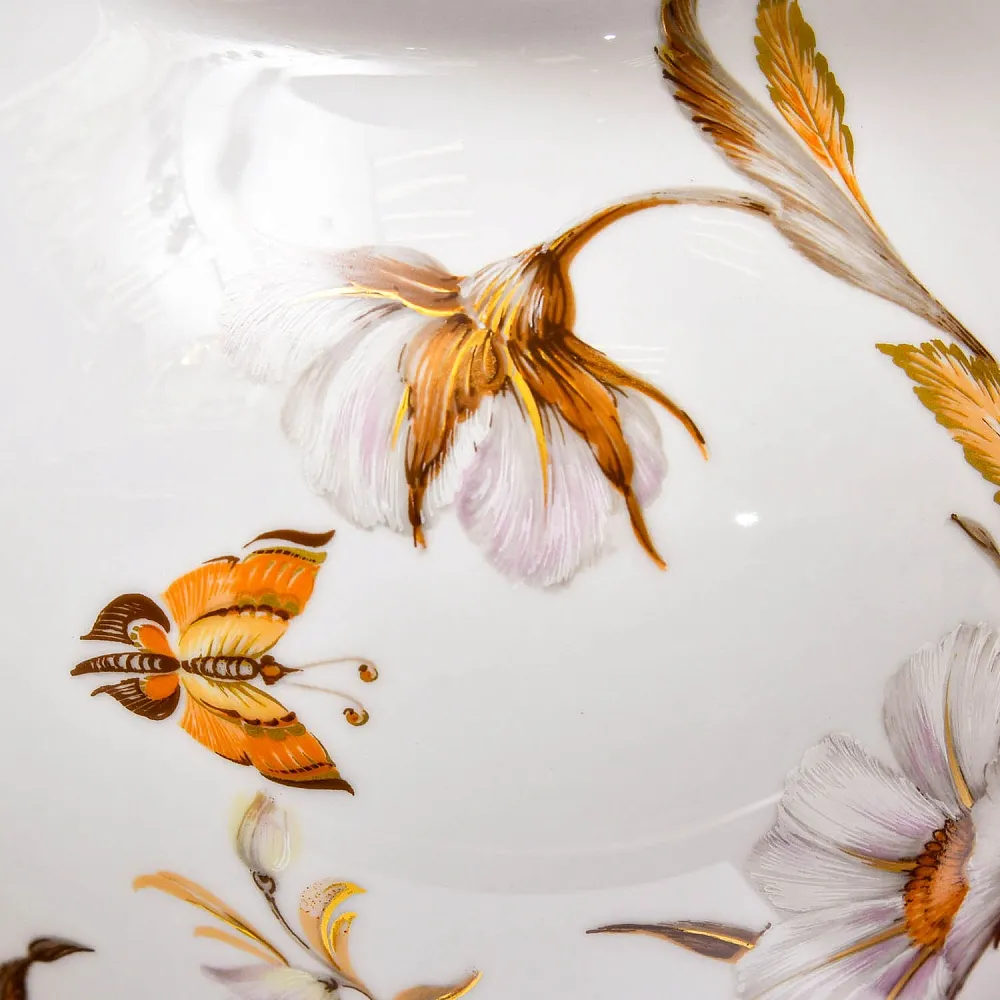 Большой Авторский Вазон - Ваза с крышкой «Цветение Лета» Фарфор KAISER Германия.