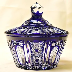 Ваза - Конфетница с кышкой Хрусталь JOSKA BODENMAIS Германия, конец 60-х гг.