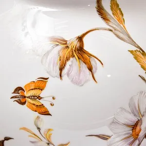 Большой Авторский Вазон - Ваза с крышкой «Цветение Лета» Фарфор KAISER Германия.