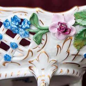 Фарфоровая Сухарница - Корзинка для выпечки - Вазочка - Конфетница «Цветение Лета» SP Dresden Германия