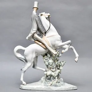 Коллекционная Фарфоровая статуэтка «Всадник», Lladro / Лядро Испания, 1969 - 1985 годы.