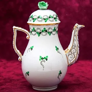 Классический Кофейный Сервиз PERSIL на 6 персон, 16 предметов. Фарфор HEREND, Венгрия.