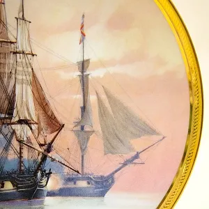Коллекционная Тарелка «Парусные Корабли - LA BELLE POULE» Фарфор США, The FRANKLIN MINT -1987 год.