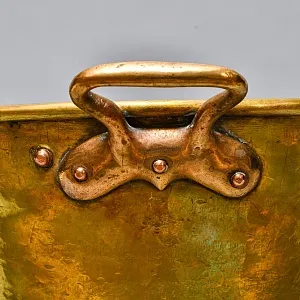 Старинный Латунный Таз для варки варенья на 9-ть литров, Франция - середина ХХ века. 