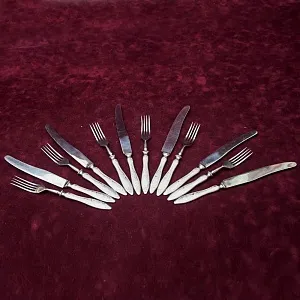 Редкость!!! Набор Столовые Ножи - Вилки «Серп и Молот» 6 пар, Нержавеющая сталь, СССР 50гг.