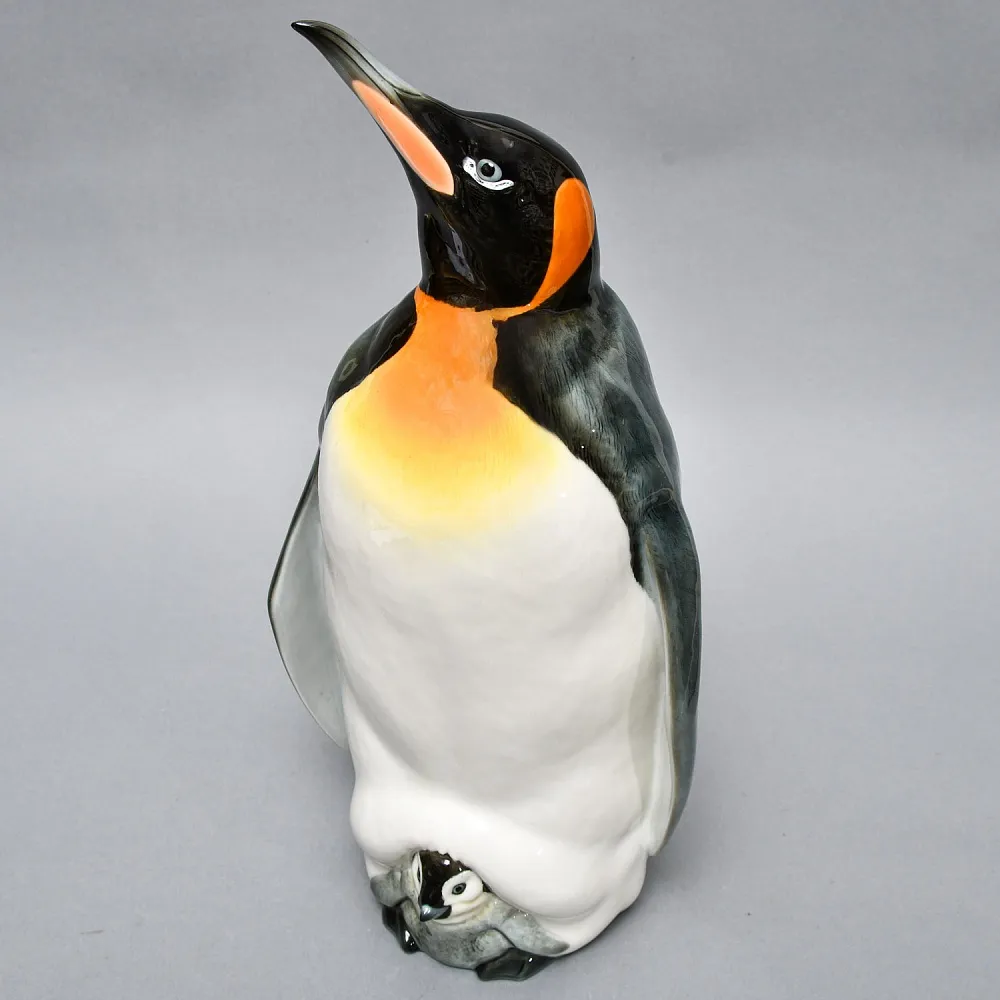 Большая Фарфоровая статуэтка Птицы - «ПИНГВИН С ПИНГВИНЕНКОМ», Hutschenreuther Германия.