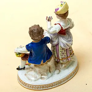 Редкость! Антикварная Фарфоровая Статуэтка «МАЛЕНЬКИЕ САДОВНИКИ», Frankenthal Германия 1762 - 1770 годы.