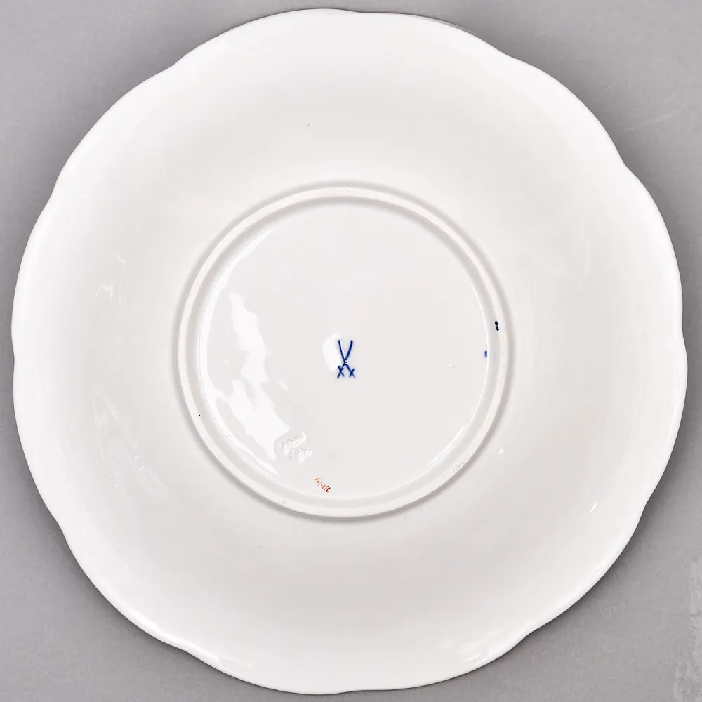 Коллекционное Фарфоровое Блюдо - Тарелка «ЦВЕТЫ», Кобальт, MEISSEN  Германия - середина ХХ века.  