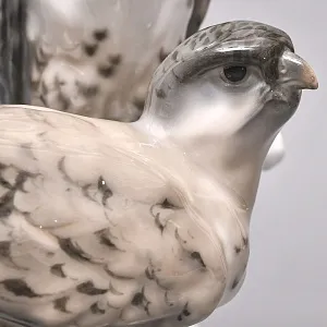 Антикварная Фарфоровая статуэтка «Пара Птиц - Серый Лунь», Karl Ens Германия, 1900 -1919 годы.