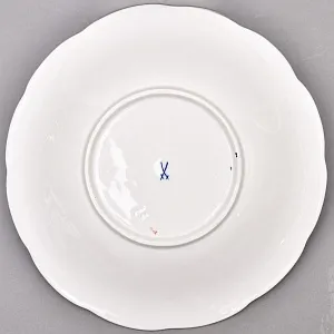 Коллекционное Фарфоровое Блюдо - Тарелка «ЦВЕТЫ», Кобальт, MEISSEN  Германия - середина ХХ века.  