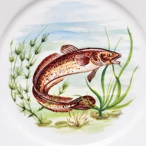 Столовый «Рыбный» Сервиз на 6 персон, Фарфор Limoges / Лимож Франция, конец ХХ века.