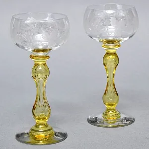 Антикварный Набор «Тет-а-Тет» Бокалы для Вина «MICADO VIGNE», Saint Louis. Франция, начало ХХ века. 