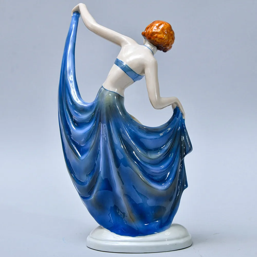 Коллекционная Фарфоровая Статуэтка «Танцовщица в синем», GEROLD Porzellan Германия - 1979 год.