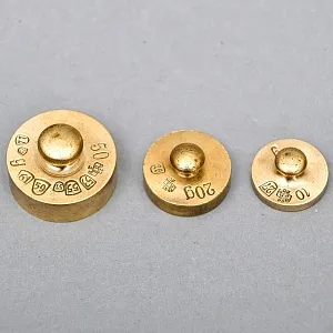 Большой Антикварный Набор Латунных Гирь и разновесов - 13 штук, Германия начало ХХ века..