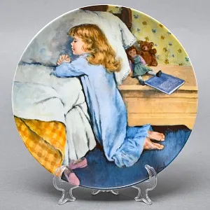 Коллекционная Фарфоровая Тарелка «День девочки Бекки. Вечерняя молитва», RECO США - 1987 год.