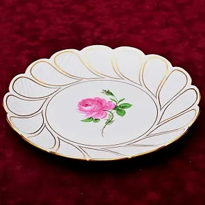 Коллекционное Фарфоровое Блюдо - Тарелка «РОЗА», MEISSEN Германия, первая половина ХХ века.