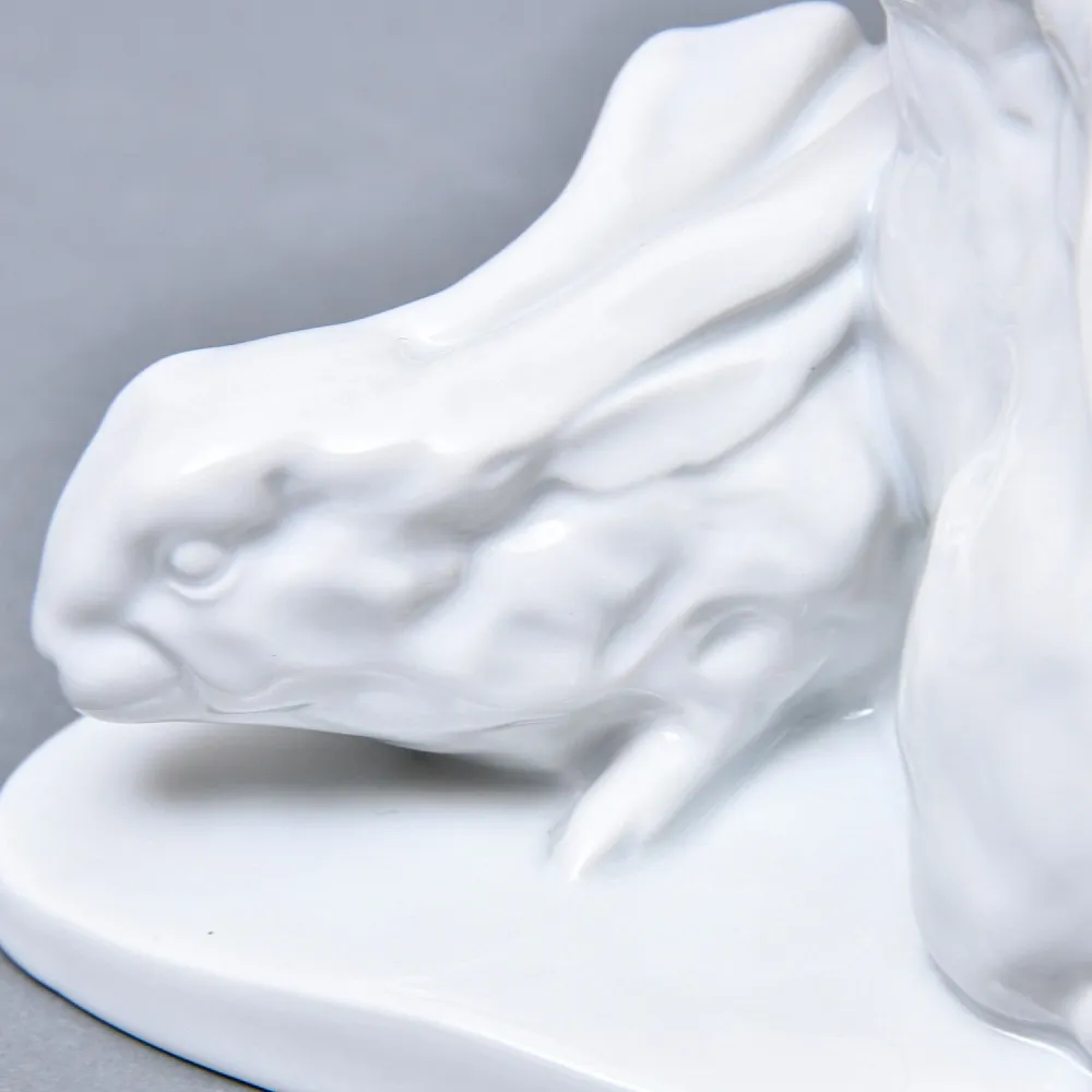 Коллекционная Фарфоровая статуэтка «Два Зайца», HEREND Венгрия, середина ХХ века. 