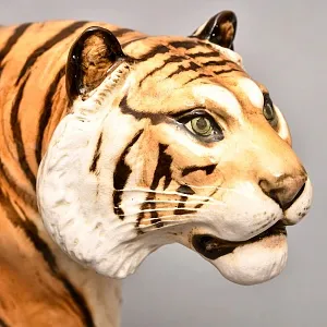 Редкость! Большая Фарфоровая статуэтка «Идущий ТИГР», Hutschenreuther Германия, 1955 - 1968 годы.