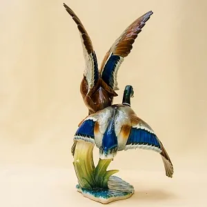 Большая Фарфоровая Статуэтка «Птицы - Взлетающие утки», Hutschenreuther,  Германия -1970 год.