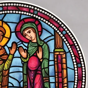 Коллекционная Тарелка «Витражи Шартрского Собора. Встреча Марии и Елизаветы», Фарфор Heinrich Германия. 