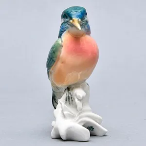 Птица - Статуэтка «Зимородок», Фарфор Карл Энс / Karl Ens, Германия, 50-е годы ХХ века.