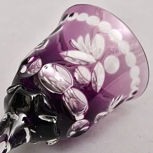 Редекость! Хрустальные Фужеры для вина с цветной дорожкой в ножке, Lauzrits Германия, 60 -е годы ХХ века.