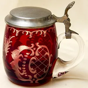 Пивная Кружка «Охота - Косуля», Цветной Хрусталь SCHONBORNER, Германия, 60 гг.