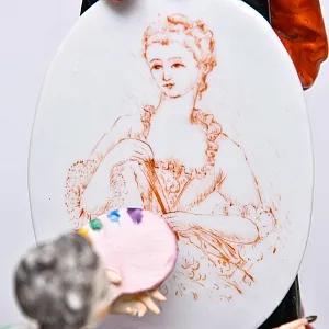 Редкость! Коллекционная Фарфоровая статуэтка «ПОРТРЕТ», Edme Samson et Cie Франция, 1940 - 1969 годы. 