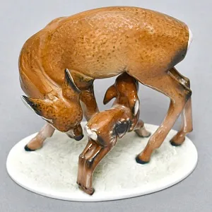 Коллекционная Фарфоровая статуэтка «Олениха и олененок», ROSENTHAL Германия -1948 год. 