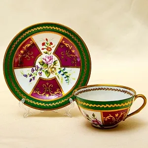 Антикварная, Коллекционная Кофейная пара, Франция, конец ХIX - начало ХХ века.